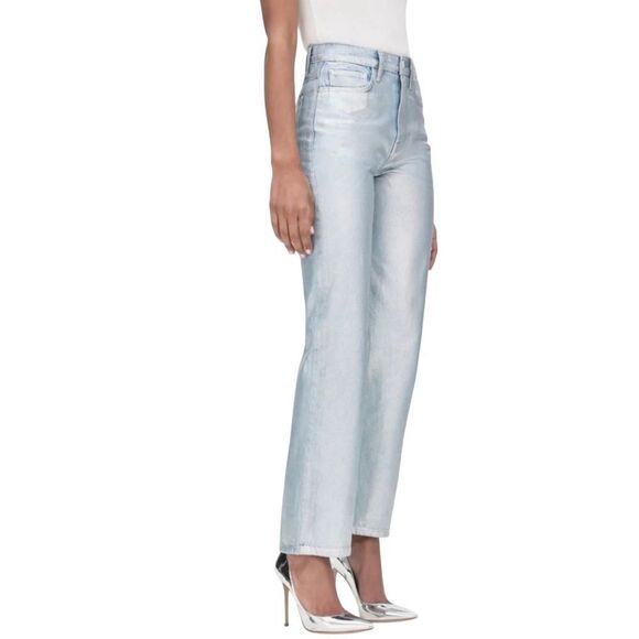 NWT Frame Women's Size 28 Le Jane Crop in Hologram crop jeans wide leg - Picture 4 of 11